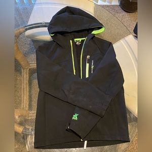 Boys black and Neon green water resistant jacket